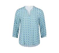 Cartoon Damen Casual-Bluse mit Muster 34, Blau/Grün