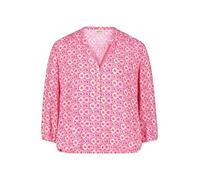 Cartoon Damen Casual-Bluse mit Muster Viskose Rundhals Lässig Pink/Rosa Gr. 36