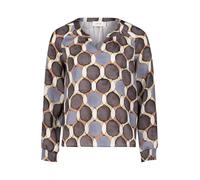 Cartoon Damen Casual-Bluse mit Muster 38, Braun/Blau