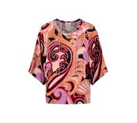 Cartoon Damen Casual-Bluse mit Muster – 100% Viskose, Rundhals – Violett/Rosa Größe 38