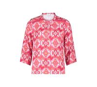 Cartoon Casual-Bluse Damen mit Rüschen Viskose Rundhals Rot/Rosè Größe 36