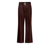 Stoffhose CARTOON "Damen mit Bundfalten", Damen, Gr. 44, Normalgrößen, braun (dunkelbraun), Obermaterial: 55% Leinen, 45% Viskose, loose fit lang, Hosen Stoffhose (48364708-44) dunkelbraun