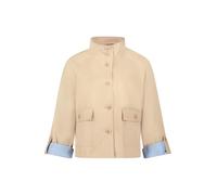 Cartoon Damen Canvasjacke A-Linie Raglanärmel mit aufgesetzten Taschen Beige Gr. 42