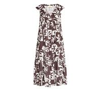 Cartoon Damen Casual-Kleid mit Flügelärmeln 34, Brown/White