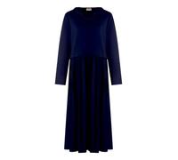 Druckkleid CARTOON "Damen mit Kapuze", Damen, Gr. 38, Normalgrößen, dunkelblau, Obermaterial: 50% Viskose, 45% Polyester, 5% Elasthan, Basic schmal lang, Rundhals, Kleider Druckkleid (39992621-38) dun