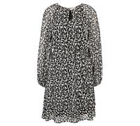 Cartoon Damen Chiffonkleid mit Muster 46, Schwarz/Weiß