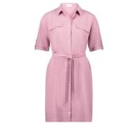 Cartoon Freizeitkleid Damen mit Gürtel, Leinen-Viskose, lässig kurz, Rosa Gr. 40