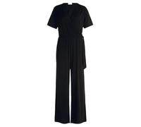 Overall CARTOON "Damen Jumpsuit mit Bindegürtel", Damen, Gr. 34, schwarz, Obermaterial: 95% Polyester, 05% Elasthan., loose fit, Wasserfallausschnitt, Overalls, Design (76141441-34) schwarz