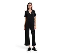Cartoon Damen Jumpsuit mit Bindegürtel V-Ausschnitt Loose Fit Schwarz Größe 42