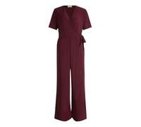 Cartoon Jumpsuit Damen mit Bindegürtel V-Ausschnitt weite Passform Dunkel Aubergine Gr. 44