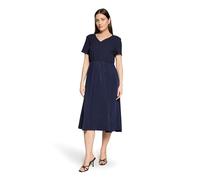 Midikleid CARTOON "Damen mit Eingrifftaschen", Damen, Gr. 40, Normalgrößen, dunkelblau, Obermaterial: 100% Polyester, A-Linie lang, V-Ausschnitt, Kleider Midikleid (88304810-40) dunkelblau