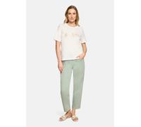 Cartoon Kurzarmshirt Printshirt Nature Damen Rundhals 100% Baumwolle Loose Fit Patch Cream Größe 38