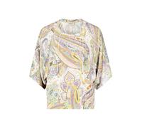 Cartoon Oversize-Bluse Damen mit Muster Grün/Violett Größe 40