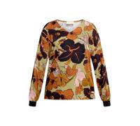 Schlupfbluse CARTOON "Damen mit Rippbündchen", Damen, Gr. 36, bunt (braun, grün), Obermaterial: 100% Viskose, oversize normal, V-Ausschnitt, Blusen Schlupfbluse (44540245-36) braun, grün