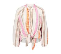 Cartoon Damen Oversize-Bluse mit Schleifenknoten Nature/Orange,36