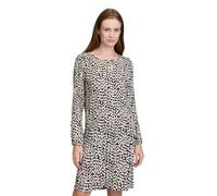 Cartoon Damen Plisseekleid mit Muster 42, Weiß/Schwarz