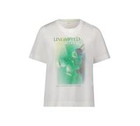 Cartoon Damen Printshirt mit Rundhalsausschnitt 40, Patch Cream/Green