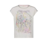 Cartoon Damen Rundhals-Shirt mit Placement 36, Patch Cream/Rosé