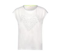 cartoon Damen Oberteil mit Rundhalsausschnitt, platziertes Muster, Patch Cream/Silber, 38