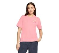 Cartoon Rundhals-Shirt Damen Patch Pink/Orange Größe 42