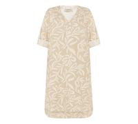 Sommerkleid CARTOON "Damen mit Muster", Damen, Gr. 38, Normalgrößen, beige (nature, cream), Obermaterial: 55% Leinen, 45% Viskose, lässig geschnitten lang, V-Ausschnitt, Kleider Sommerkleid (77528934-
