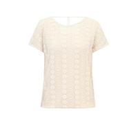 Spitzenbluse CARTOON "Damen mit überschnittenen Ärmeln", Damen, Gr. 38, gelb (eggnog), Obermaterial: 100% Baumwolle, gerade normal, Rundhals, Blusen Spitzenbluse (22093766-38) eggnog