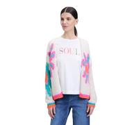 Cartoon Damen Strick-Cardigan mit Intarsie 40, Cream/Pink