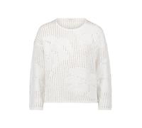 Strickpullover CARTOON "Cartoon Strickpullover mit Rundhalsausschnitt", Damen, Gr. 40, weiß (rohweiß), Obermaterial: 100% Baumwolle., modisch, oversize normal, Rundhals, Langarm, Pullover, Struktur (4