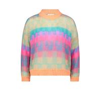 Cartoon Strickpullover Damen mit Rundhalsausschnitt Oversize Orange/Pink Größe 36