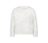 Strickpullover CARTOON "Cartoon Strickpullover mit Rundhalsausschnitt", Damen, Gr. 40, weiß (rohweiß), Obermaterial: 100% Baumwolle., modisch, oversize normal, Rundhals, Langarm, Pullover, Struktur (4
