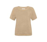 Kurzarmshirt CARTOON "Damen mit Rundhalsausschnitt", Damen, Gr. 42, beige, gold, Obermaterial: 58% Viskose, 23% Leinen, 17% Polyamid, 2% Polyester, regular fit normal, Rundhals, Shirts (28464619-42) b