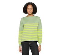 Cartoon Damen Strickpullover Kurz U-Boot-Ausschnitt Green/Yellow Größe 38
