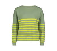 Cartoon Strickpullover Kurz Damen mit U-Boot-Ausschnitt Grün/Gelb Größe 44