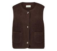 Trainingsleibchen CARTOON "Damen mit aufgesetzten Taschen", Damen, Gr. 42, braun (dunkelbraun), Obermaterial: 100% Polyester, figurumspielend normal, Rundhals, Shirts (49330348-42) dunkelbraun