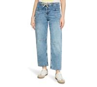 Cartoon Damen Used Look-Jeans mit Bindegürtel 38, Blau