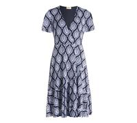 Volantkleid CARTOON "Damen mit Rüschen", Damen, Gr. 46, Normalgrößen, dunkelblau, blau, Obermaterial: 95% Polyester, 5% Elasthan, figurbetont kurz, V-Ausschnitt, Kleider (51166221-46) dunkelblau, blau