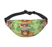 Cartoon-Eichhörnchen-Reise-Hüfttasche, geeignet für Sport, Laufen, Radfahren, Reisen, Angeln, Jungen, große Crossbody-Hüfttasche
