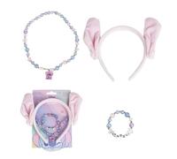 CARTOON Engel-Set für Mädchen, 3 Stück, Halskette und Armband mit Perlen + Haarreif Ohren Angel Schmuck Mädchen Lilo & Stitch Disney Geschenkidee für Mädchen 12,5 x 19 x 1 cm