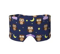 Cartoon-Eulen-Muster, Vollständige Augenabdeckungen, lichtblockierende Augenmaske, Schlafaugen- und Ohrenschützer