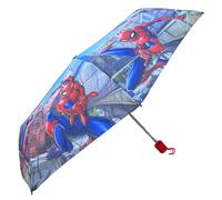 CARTOON Faltbarer Regenschirm für Kinder Spiderman Marvel Struktur aus Fiberglas 8 Strahlen Taschenschirm Rot, mehrfarbig