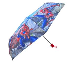 CARTOON Faltbarer Regenschirm für Kinder Spiderman Marvel Struktur aus Fiberglas 8 Strahlen Taschenschirm Rot, mehrfarbig