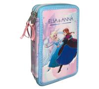 CARTOON Federmäppchen für die Schule mit 3 Reißverschlüssen, Disney Elsa und Anna, 44-teilig, dreifach sortiert, Giotto Schreibwaren für Kinder