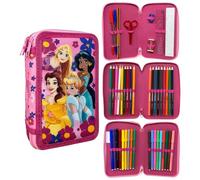 CARTOON Federmäppchen mit 3 Reißverschlüssen, 44 Stück, Schreibwaren, mehrere Fächer, Stifte, Buntstifte, Filzstifte, Giotto für die Schule, prinzessinnen, 19.5 x 12.5 x 7 cm, mäppchen