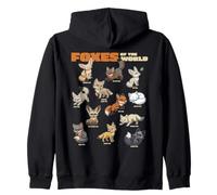 Cartoon Foxes of The World Breeds Animals Lover Cute Fox Kapuzenjacke