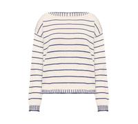 Strickpullover CARTOON "Damen, Strick mit U-Boot-Ausschnitt", Damen, Gr. 42, dunkelblau, weiß, Obermaterial: 75% Baumwolle, 20% Polyester, 2% Viskose, 2% Polyacryl, 1% Polyamid, figurumspielend normal
