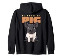 Cartoon Hampshire Pig Bauernhof Tierliebhaber niedliche Schweine Kapuzenjacke