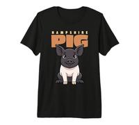 Cartoon Hampshire Pig Bauernhof Tierliebhaber niedliche Schweine Premium T-Shirt