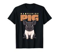 Cartoon Hampshire Pig Bauernhof Tierliebhaber niedliche Schweine T-Shirt