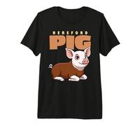 Cartoon Hereford Schwein Bauernhof Tierliebhaber niedliche Schweine Premium T-Shirt