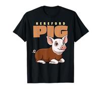 Cartoon Hereford Schwein Bauernhof Tierliebhaber niedliche Schweine T-Shirt